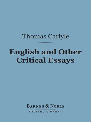 cover image of English and Other Critical Essays (Barnes & Noble Digital Library)